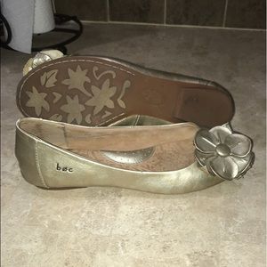 Bøc gold leather flats sz 7